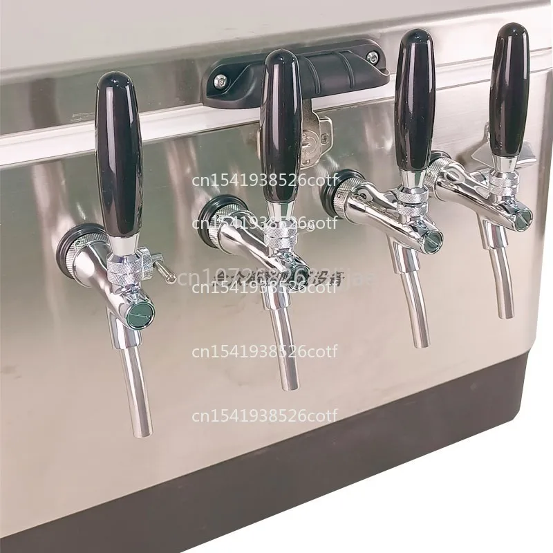 

Mobile Wine Machine 52 L Stainless Steel 4 Head Wine Box Outdoor Stall Wine Selling Camping Portable Incubator Refrigeration