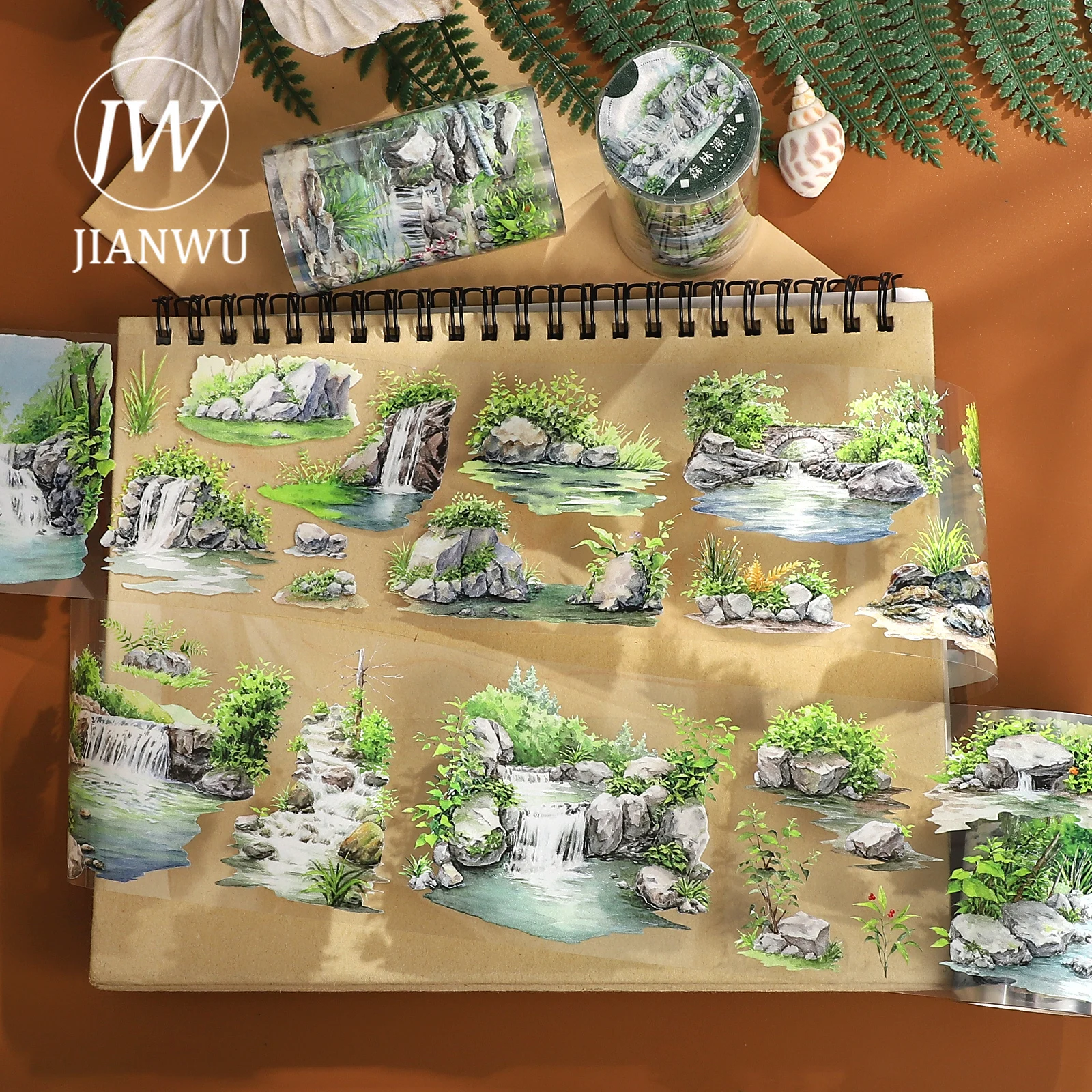 JIANWU 70mm*5m Vintage Plant Stone Pond Landscape Material C