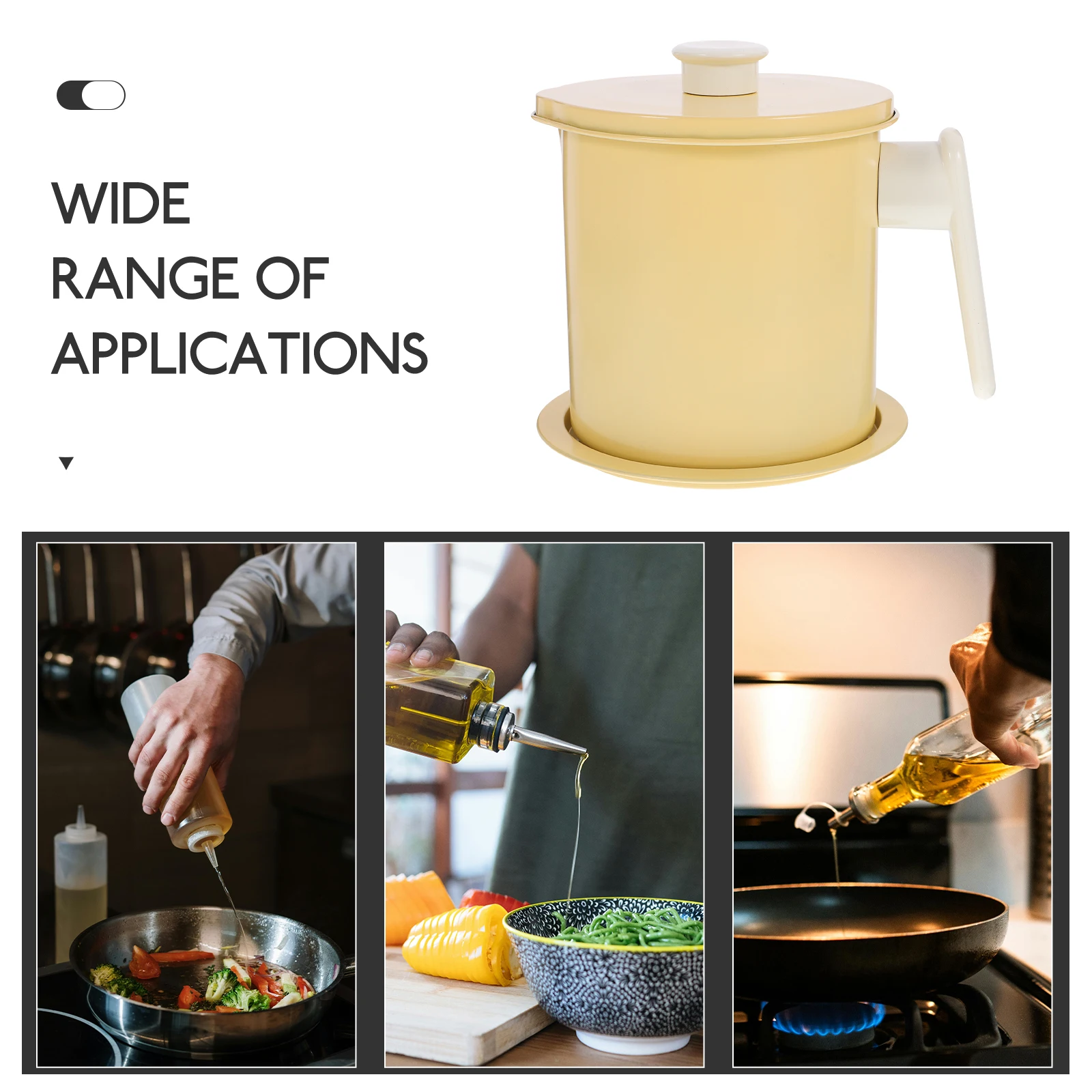 

Oil Pot Large Capacity Cooking Oil Strainer Grease Container Anti-Scald Handle Kitchen Storage Kitchen Pot Mesh Grease Strainer