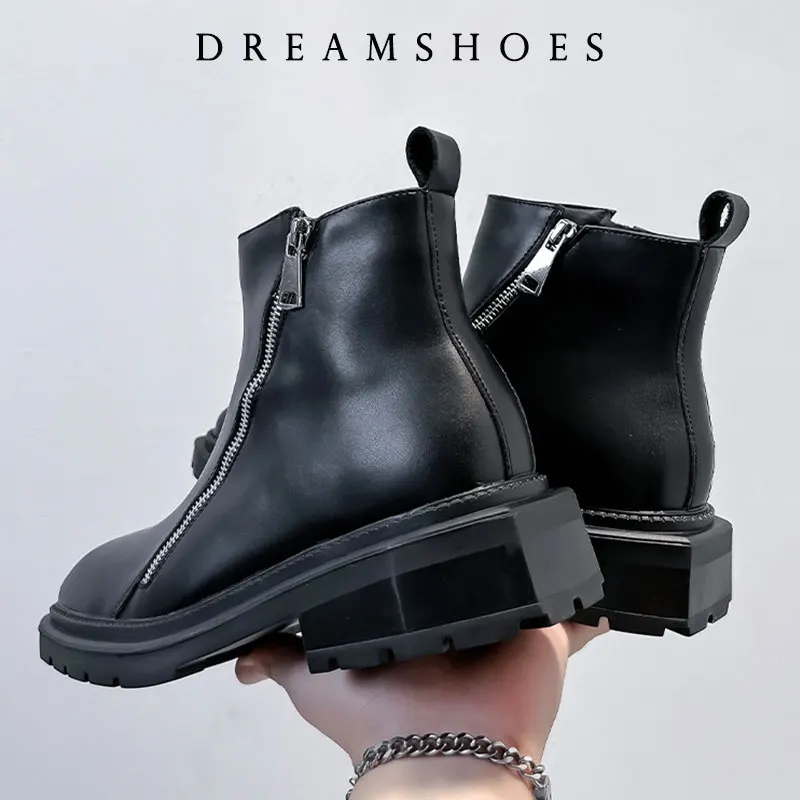 Chelsea Boots Genuine Leather 2025 New Warm Winter Boots Women Non Slip British Style Front Zipper Women Booties