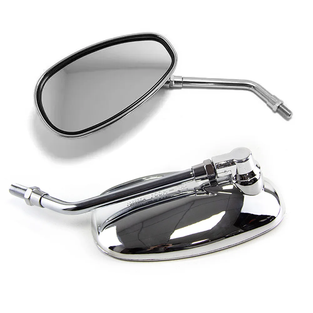 Motorcycle Chrome Rearview Mirror Electrombile Scooter E-Bike Adjustable Mirrors 10mm For Honda Shadow Ace Spirit Magna VT750