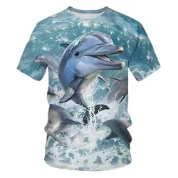 Unsiex Cute Animal Style Tshirts Men Women Dolphin Funny 3d Print Marine Summer Fashion Casual T-shirt Crew Neck Shirt For Men