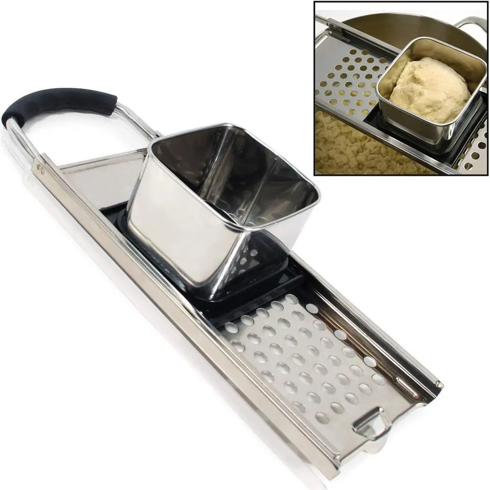 High-Quality Stainless Steel Spaetzle Press with Ergonomic Handle - Authentic German Egg Noodle Tool