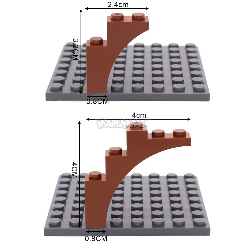 Marumine 15PCS MOC Bricks W. Bow 1x5x4 Arch Trunk Particles  Building Blocks Parts 2339 14395 DIY Classic Tree Accessories