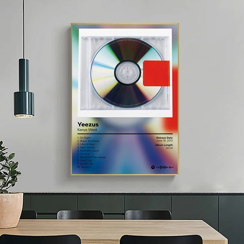 Rap Star Kanye West Music Album Bear Throne Heartbreak Track List Poster Canvas Paintings Wall Art Pictures Home Decor — zdjęcie 6