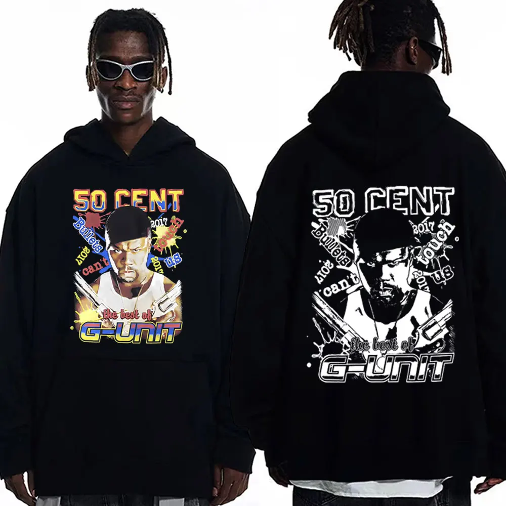 

Rapper 50 Cent The Best of G Unit Graphic Hoodie Street Trend Fashion Hooded Sweatshirts Unisex Hip Hop Vintage Loose Pullovers