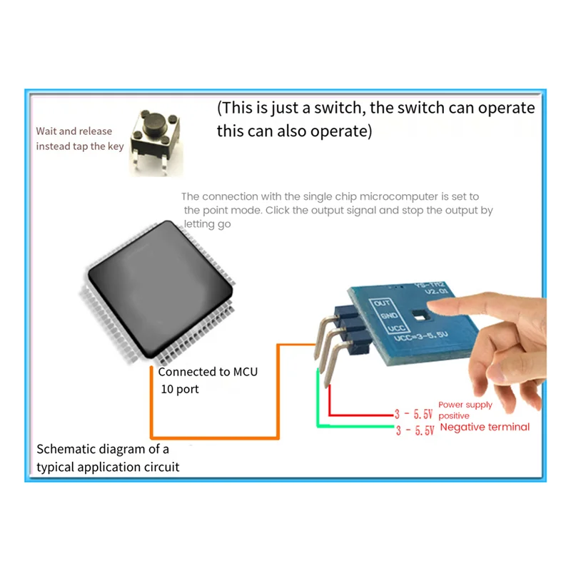 Capacitive Touch Sensor Switch Module DC3V-5.5V Self-Locking Or Jog Mode With LED Light 10PCS-ABIU