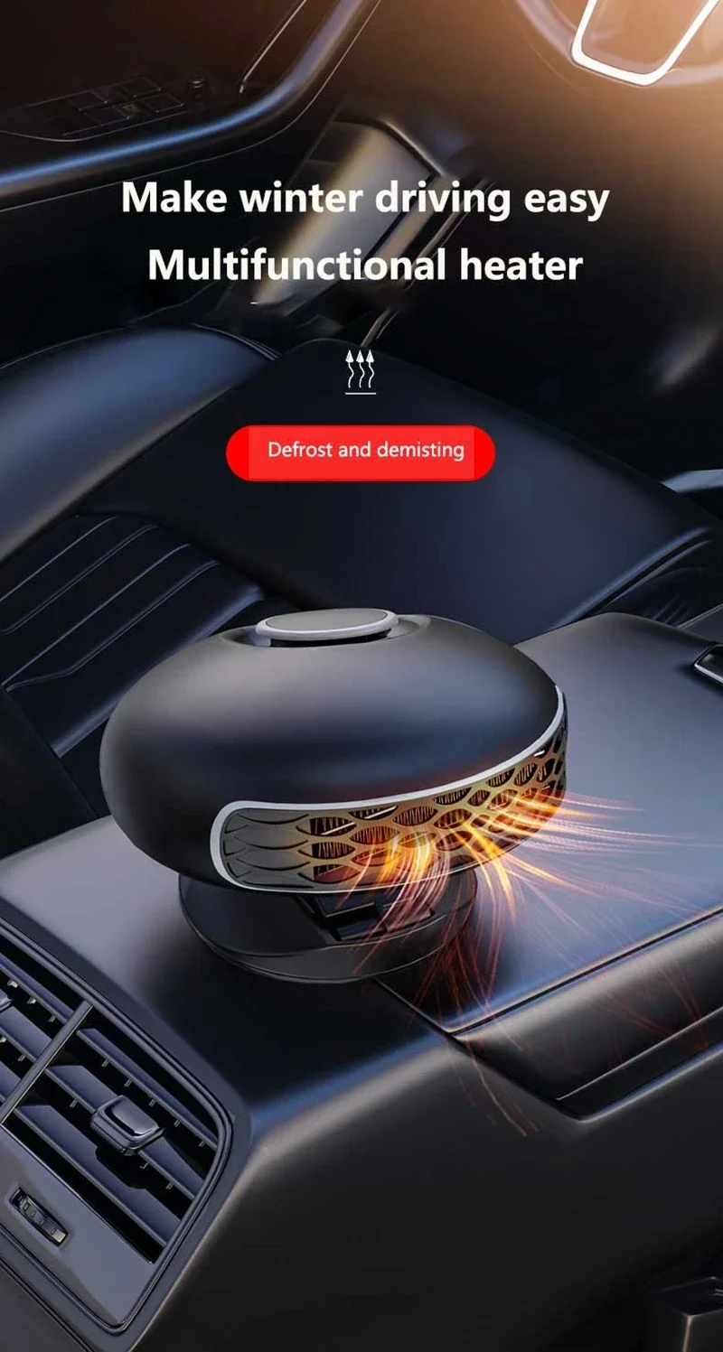 12V/24V Autoheizung Heiz- und Kühlung Zweifachnutzung Niedriger Stromverbrauch 360 ° Rotation Abtauung Entfroster Schnellheizung Klappbarer Ständer 2026 – Detail 1