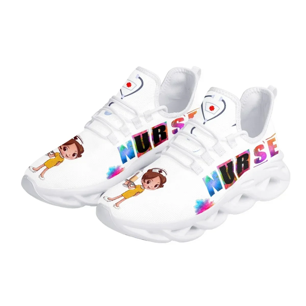 Modne damskie sneakersy pielęgniarskie, oddychające buty do biegania z siateczki dla kobiet, odporne na ścieranie obuwie do chodzenia, 2023