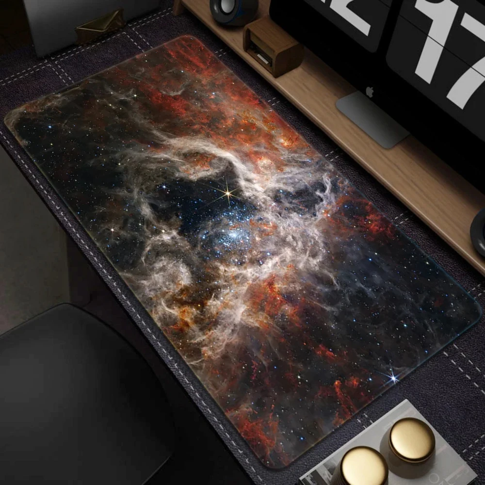 Star Nebula Large Gaming Mouse Pad with Stitched Edge Extended    Non-Slip Base 2024 new product promotion 400X900