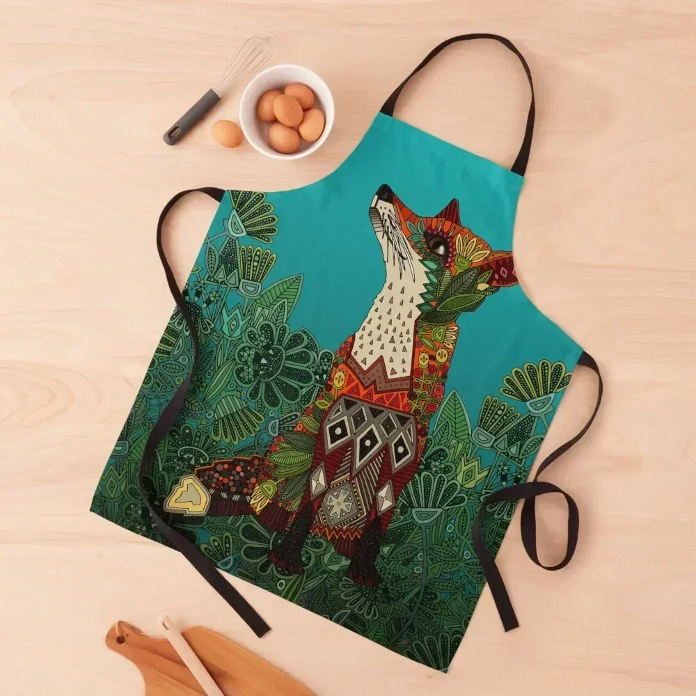 

floral fox Apron Funny For Hairdresser Kitchen Handle For Women Kitchen For Women Apron