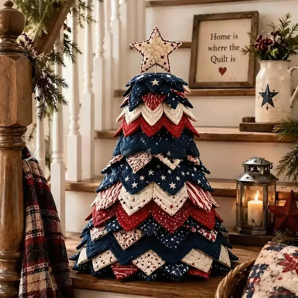 DIY Christmas Tree Quilting Patchwork Kit Santa Snowman Reindeer Fabric Sewing Material Package Holiday Table Ornament Crafts