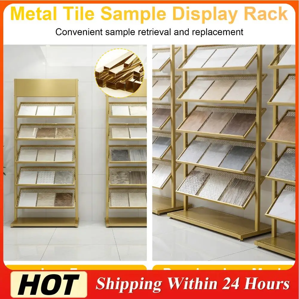 5-Tier Building Material Swatch Sample Storage Holder 26.38x13.78x59.06inch Floor Tiles Sample Holder for Exhibition Trade Show