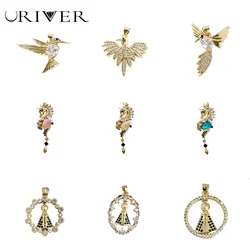 Birds Dragon Charms Inlay Zircon Pendant Accessories for Women DIY Jewelry Making Handmade Necklace Bracelet Earrings Supplies