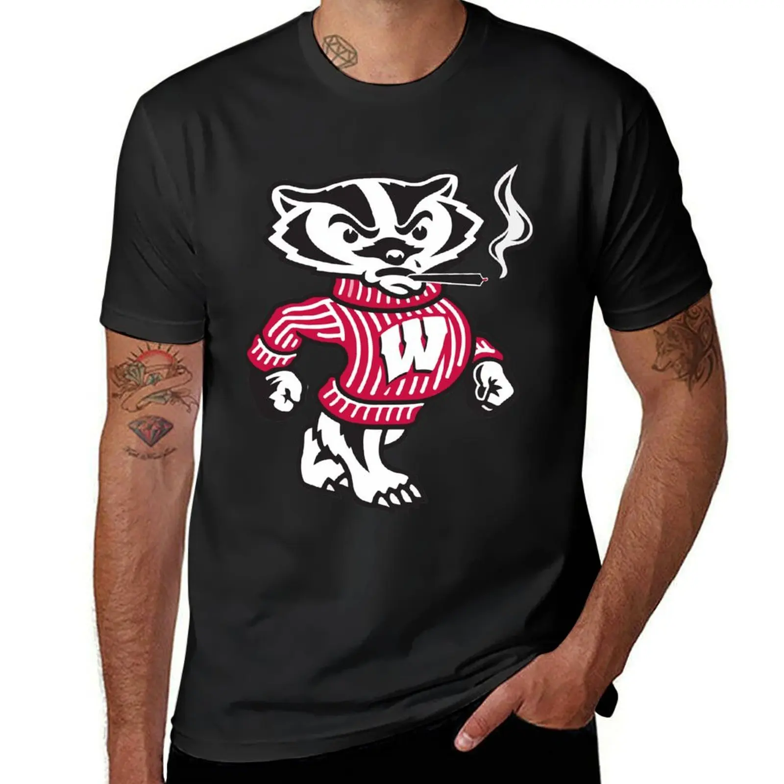 Stoned Bucky Badger T-Shirt sports fans Aesthetic clothing quick-drying Blouse mens graphic t-shirts pack