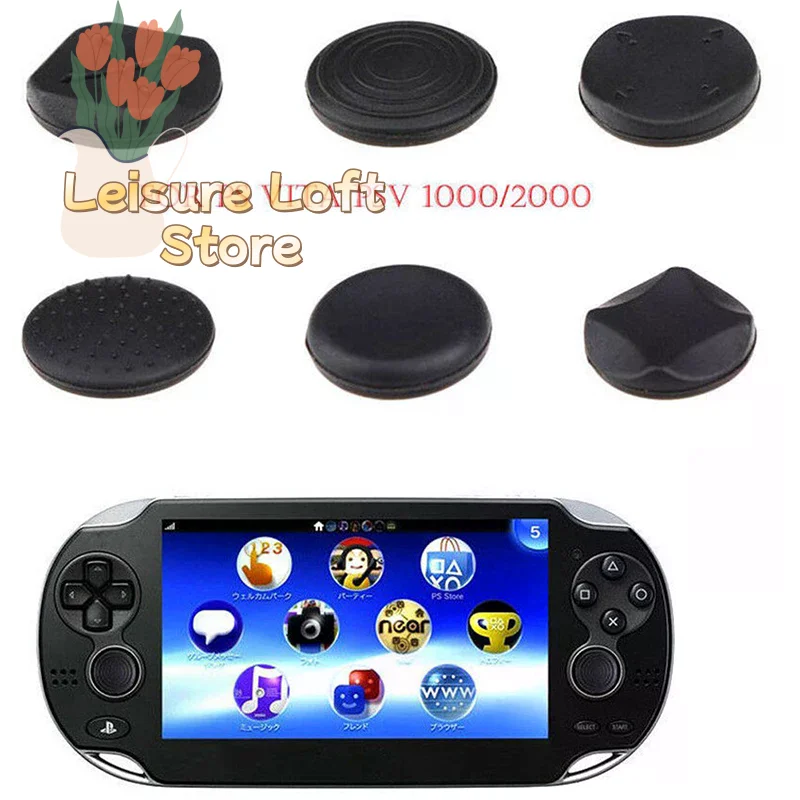 6-Pack Silicon Thumb Grip Caps for PS Vita 1000/2000 - Non-Slip Joystick Cover, Sweat-Resistant & Enhanced Grip