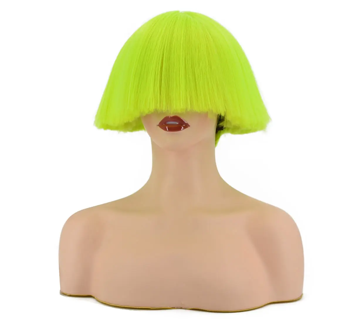 New fluffy fluorescent green cos wig Broom Head Nightclub Fair Festival Extravaganza afro wig