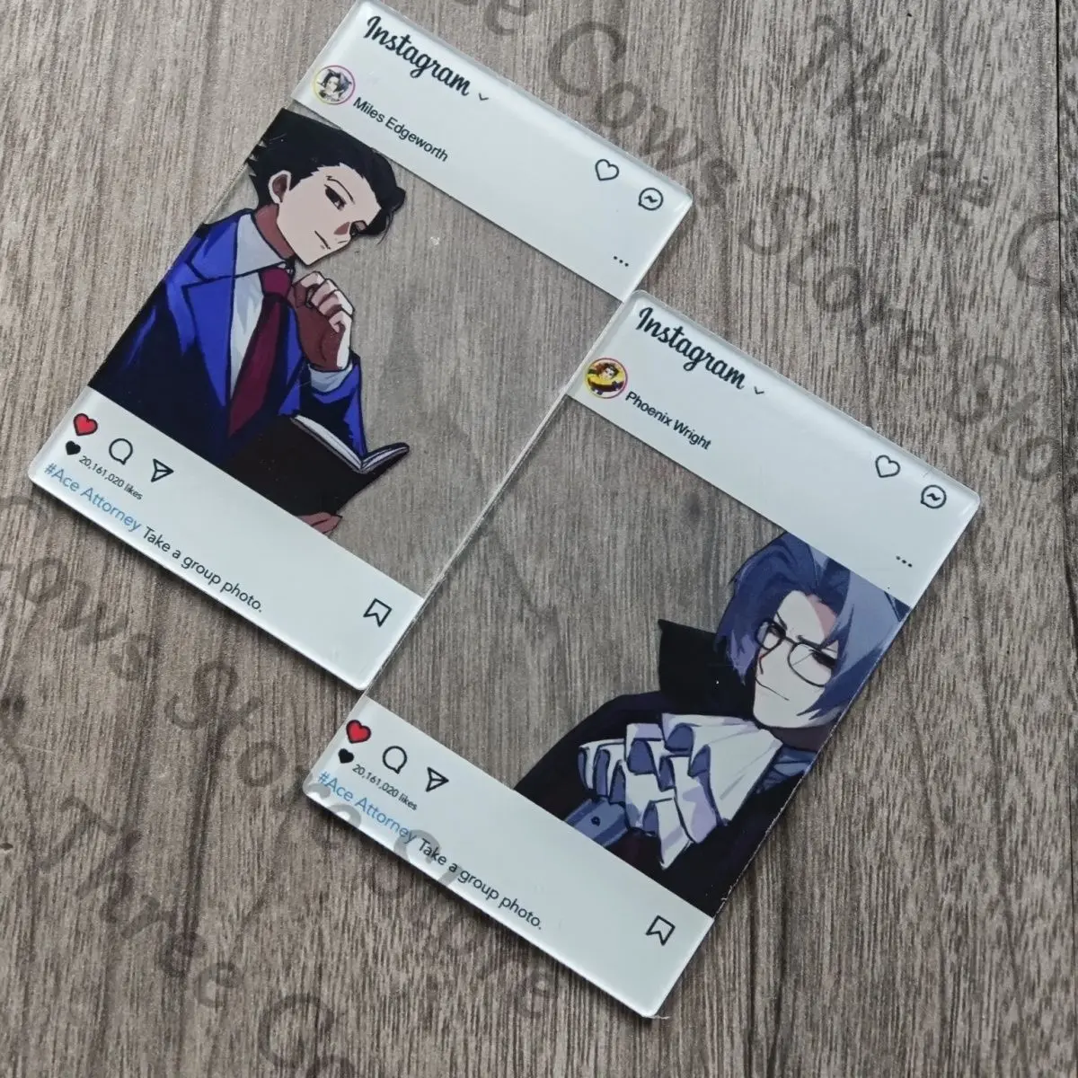 

Anime Ace Attorney Phoenix Wright Cosplay Miles Edgeworth Cartoon Transcard Mascot Acrylic Brick Ornament Lesser Calorie Gift