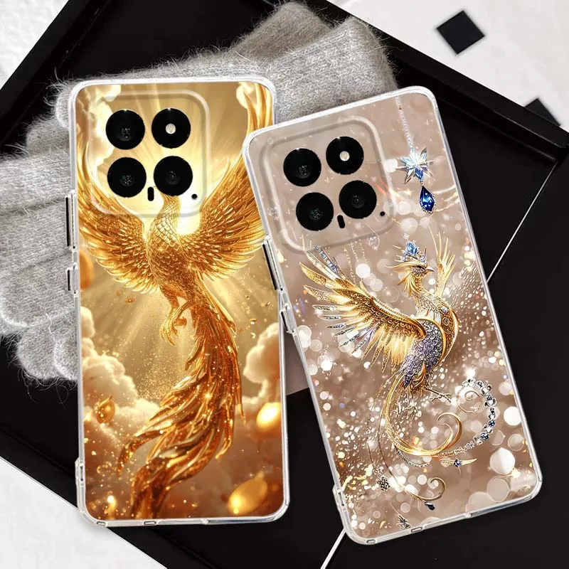 

Luxury Phoenix Pattern Phone Case For Xiaomi 17 15 14 13 12 12S 12X 12T 11 11T Pro max Lite ultra TPU Transparent