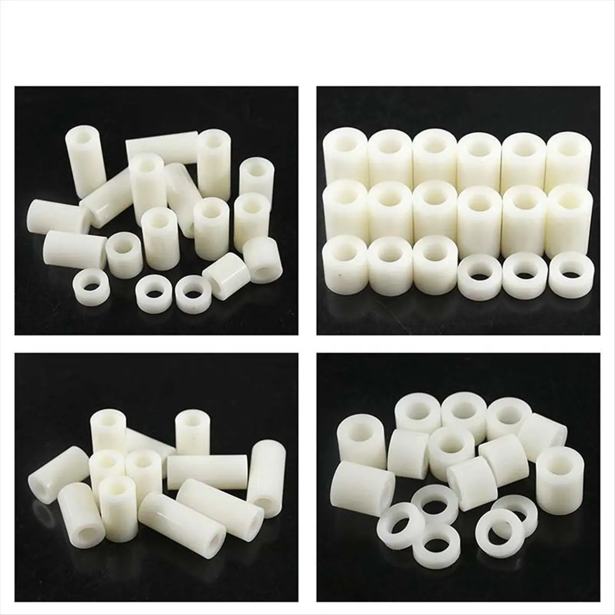 A45I 150PCS M6X3-M6X25mm White ABS Round Standoff Spacer Hollow Insulating Column PCB Board Spacer Assortment Kit
