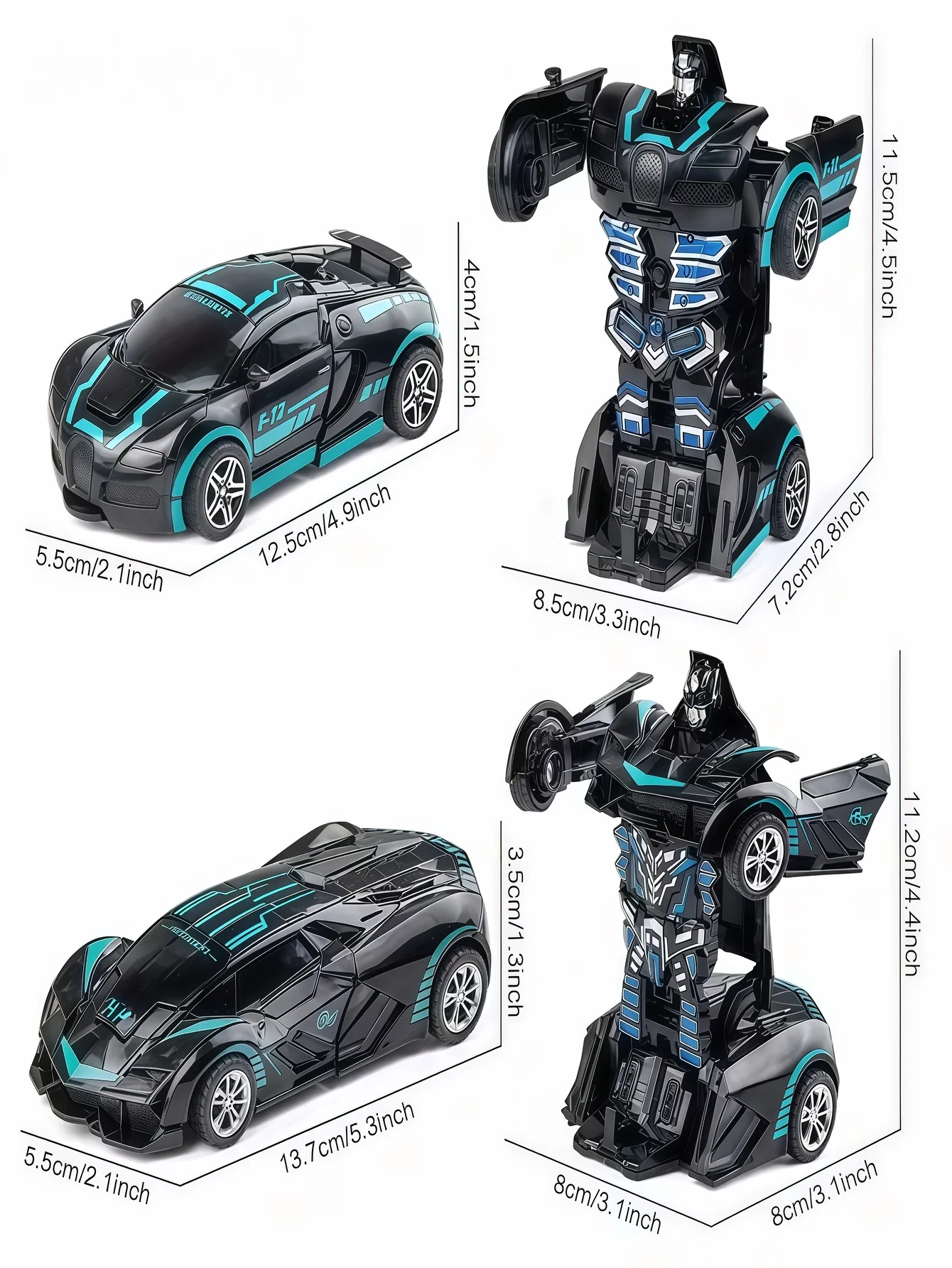 1PCS Transforming Toy for Kids, Suitable for Boys Ages 3-12 - Crash-Transforming Transformers Model Car Toy for Children