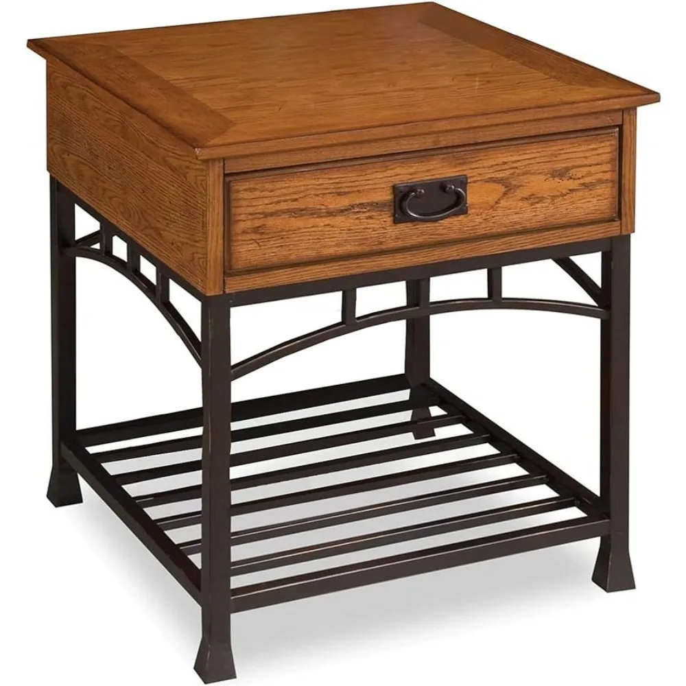 

Modern Craftsman Distressed Oak End Table By Home Styles Brown 22D X 22W X 24.5H in Freight Free Nightstands Restaurant Tables