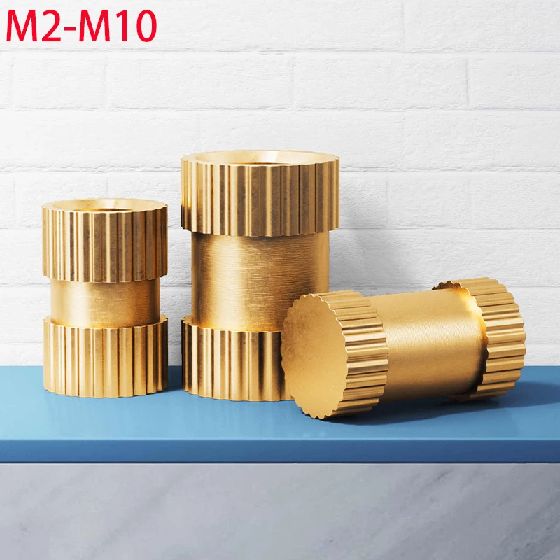 M2 M2.5 M3 M4 M5 M6 M8 M10 Copper Flower Mother Inlay Embedded Parts Nut Through Hole Injection Molding Brass Knurled Nuts