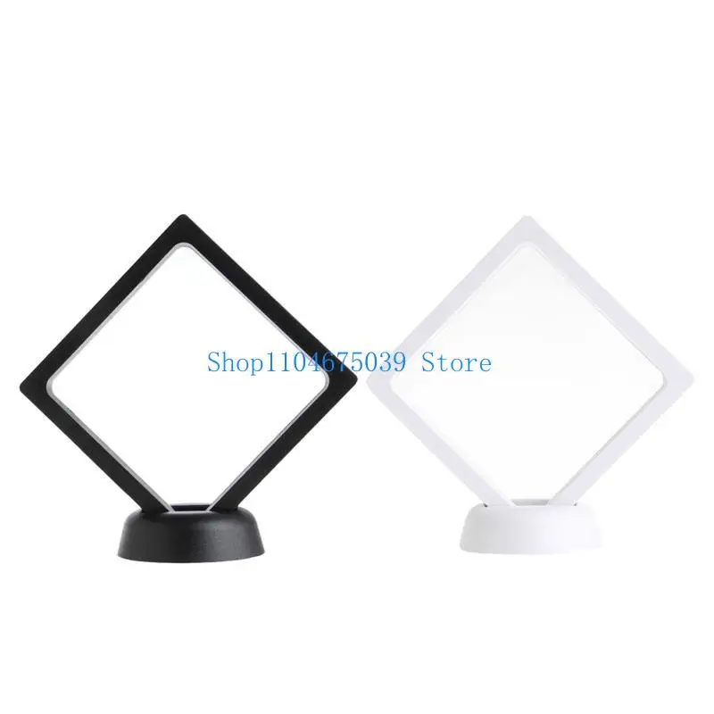 5asd PET غشاء الاكريليك مجوهرات علقت عرض صندوق حامل للقضية مع قاعدة 9x9 #4