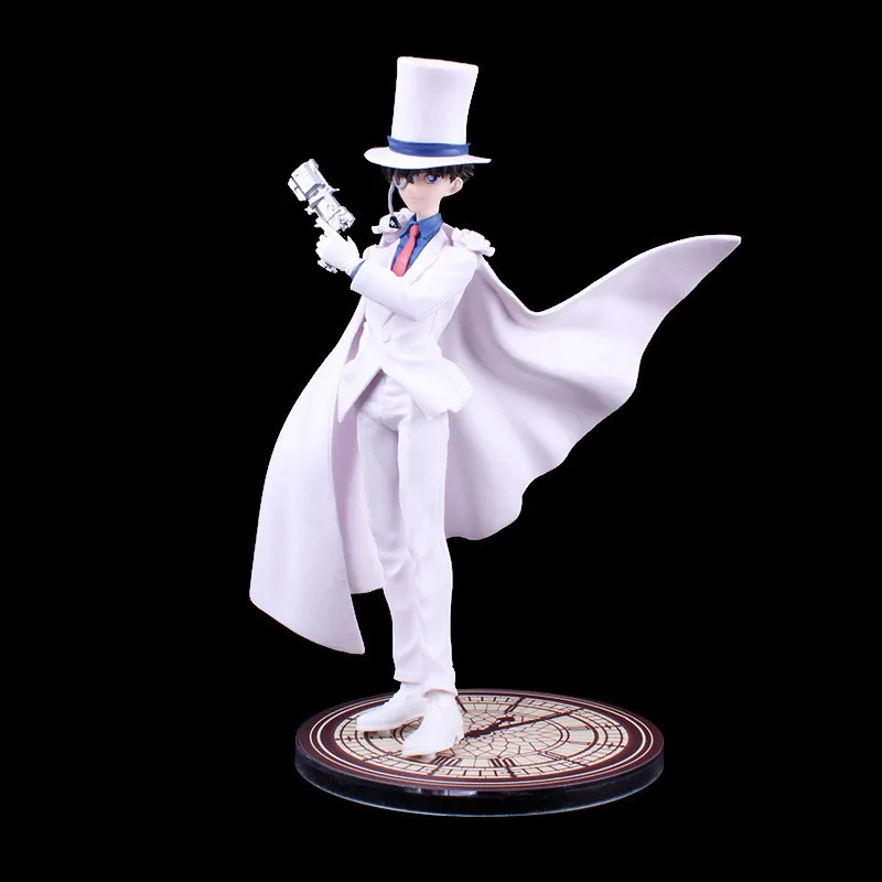 25cm Detective Conan Kaitou Kidd Kuroba Kaito White Dress Standing Posture Anime Figures Collect PVC Ornaments Model Toys Gift