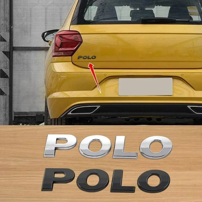 

Car Sticker Hub Caps Chrome 3D ABS POLO Rear Trunk Sticker Car Styling Auto Body Side Fender Badge Letters Emblem Labeling Logo