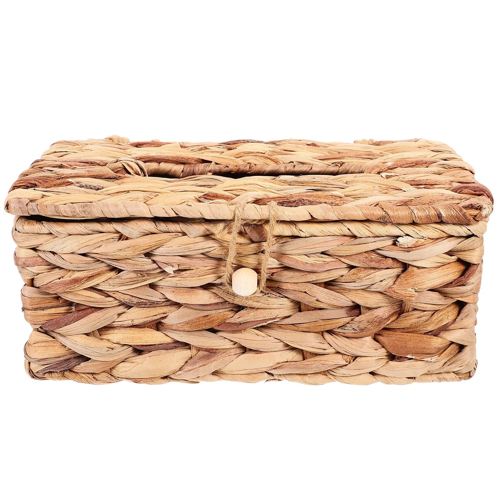 

1Pcs Decorative Grass Woven Tissue Box Push Pull Groove Bottom Opening for Household Napkin Holder Living Room Bedroom Bathroom