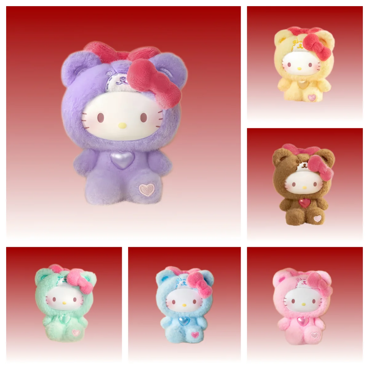 Hello Kitty Teddy pyjamas série boîte aveugle dessin animé vinyle visage poupée exquise décoration de bureau Anime pendentif boîte mystère cadeau