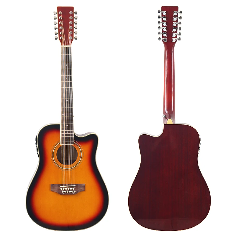 

Stock 12 String Acoustic Guitar With 7545 EQ Spruce Wood Top With Free Bag With Flaw High Gloss Folk Guitar