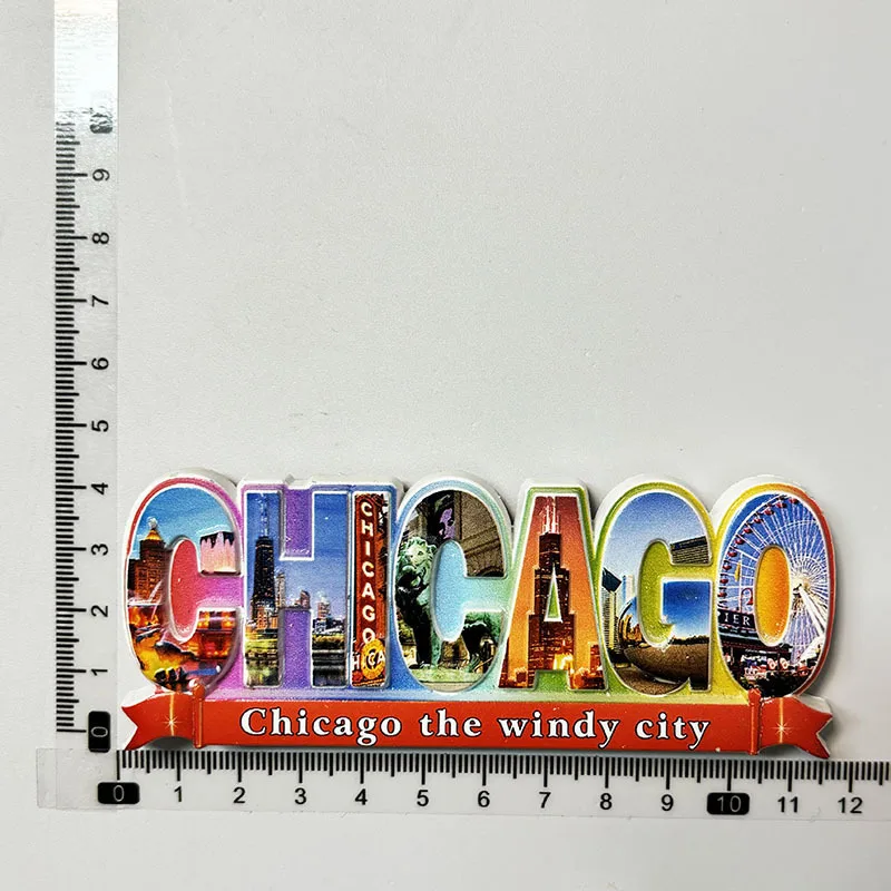 US Chicago Landmark 3D Resin Fridge Magnet - Cloud Gate,Willis Tower & Ferris Wheel Decor | Refrigerator Magnets Cute Home Decor