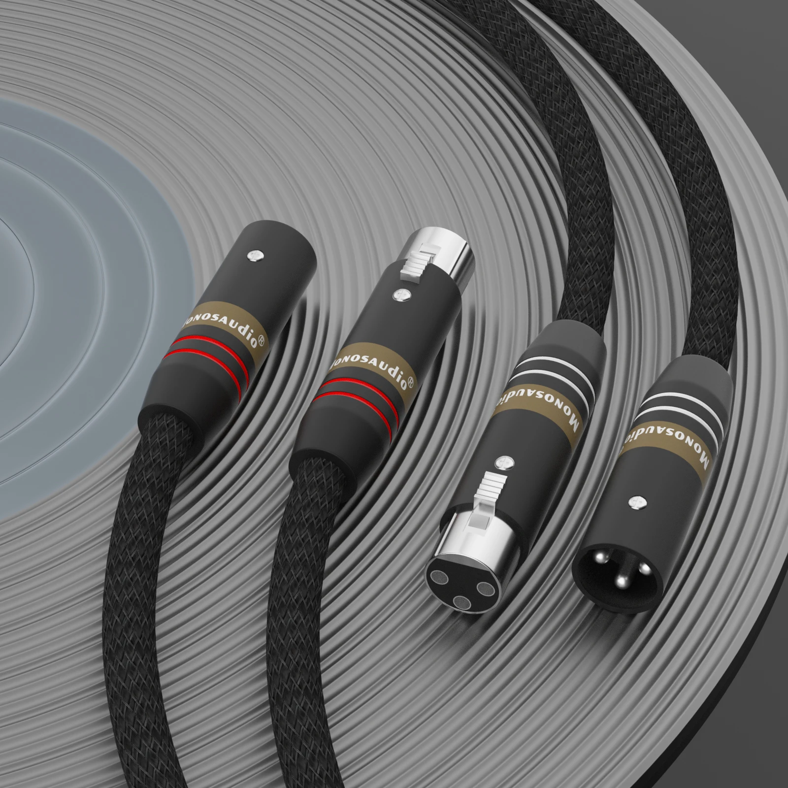 

Pair Monosaudio A202X XLR Balanced Interconnect Cable With Silver Plated XLR Plug 3Pin Male to Female Audio Balanced Cord Cable