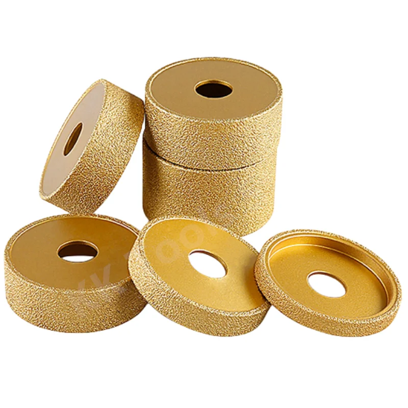 1PC 5-50mm Brazing Parallel Diamond Edge Profile Grinding Wheel Vacuum Parallel-Shaped Demi-bullnose Edge Profile Grinding Disc