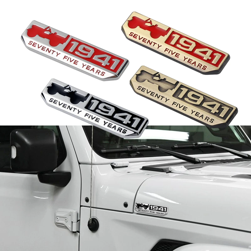 1pc 3d metal para jeep 1941 carro emblema adesivo emblema tronco traseiro do carro decalque para jeep grand cherokee wrangler trail acessórios de automóveis