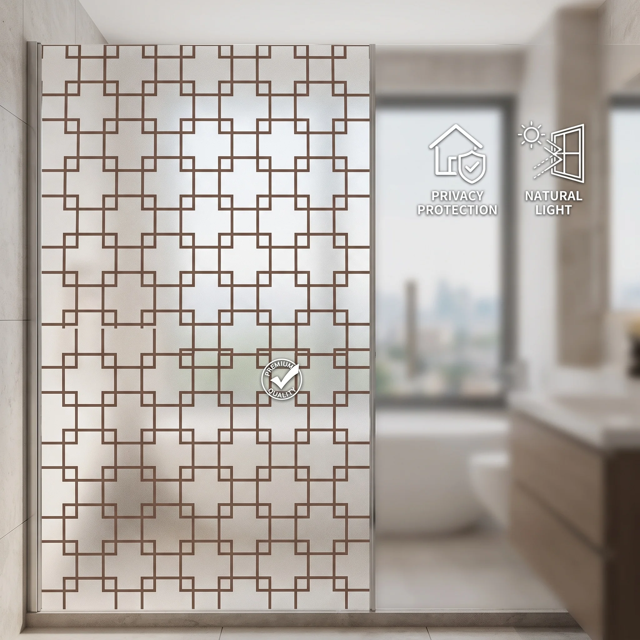 Window Insulation Film - Self‑Adhesive Chinese Lattice Window Film Privacy
