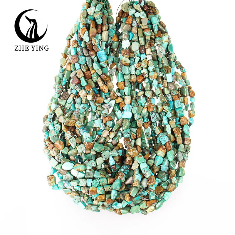 Zhe Ying Natural Turquoise Nugget Irregular Loose Gemstones Beads for Jewelry Making Bracelet Necklace DIY Accessories