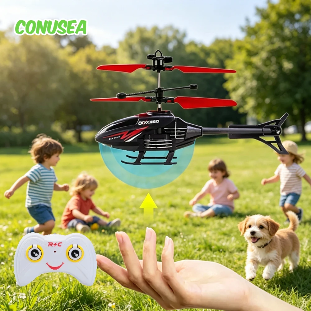 Mini Rc Helicopter Plane 2.4G Remote Control Aircraft Fall-Proof Induction Airplane Model Children Birthday Gifts boys girls
