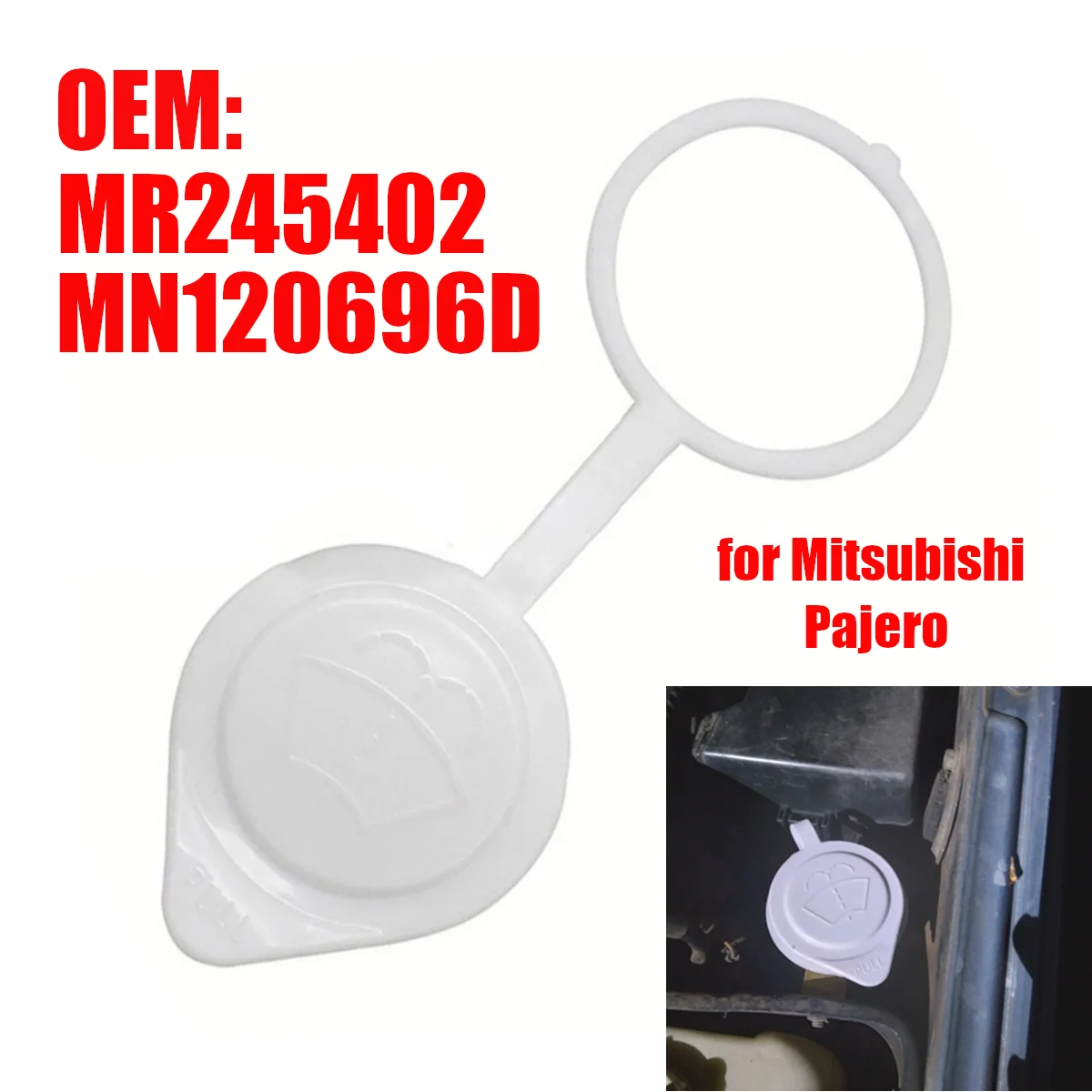 MR245402 Windshield Wiper Washer Fluid Reservoir Tank Bottle Cover Cap MN120696D for Mitsubishi Pajero V31 V32 V33 V43 1991-1999