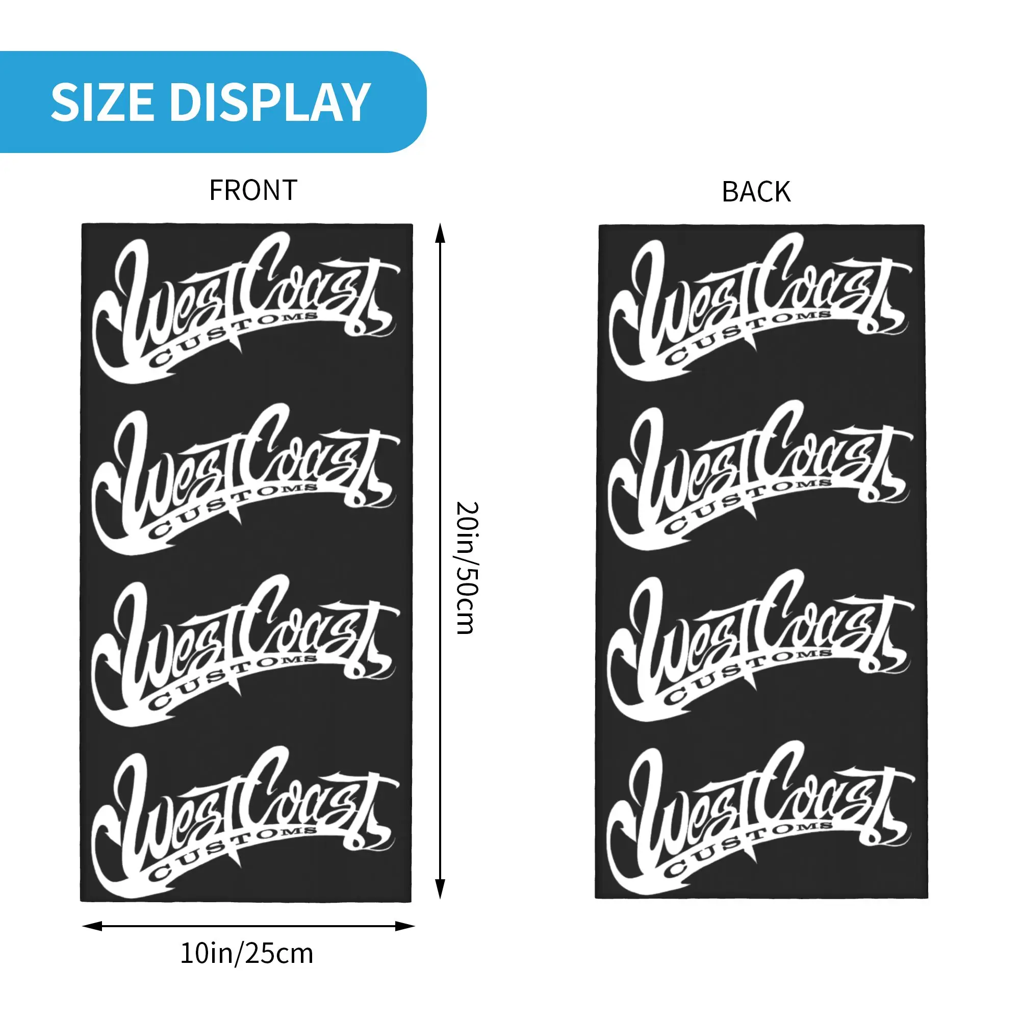 Custom Logo Coast Customs. Bandana Neck Gaiter for Ski Camping Women Men Wrap Scarf  Headband Warmer
