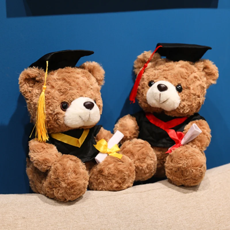 Cute Graduation Teddy Bear Plush Toy Bear Doll Stuffed Toy Stuffed Animal Boy Girl Students Birthday Graduation Gift