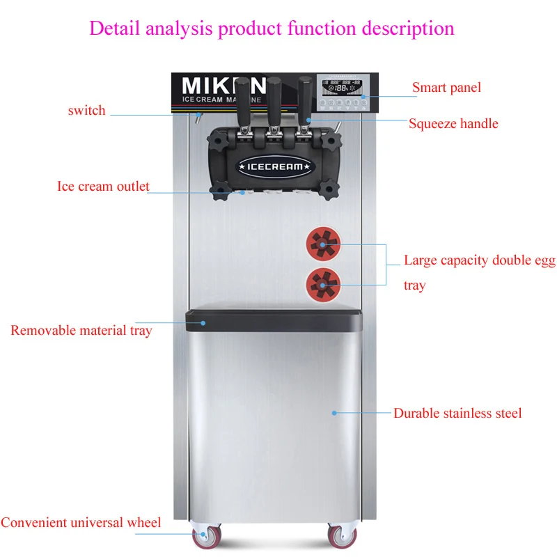 Wholesale Price Commercial Italian Ice Cream Machine Professional Soft Ice Cream Machine Brand New