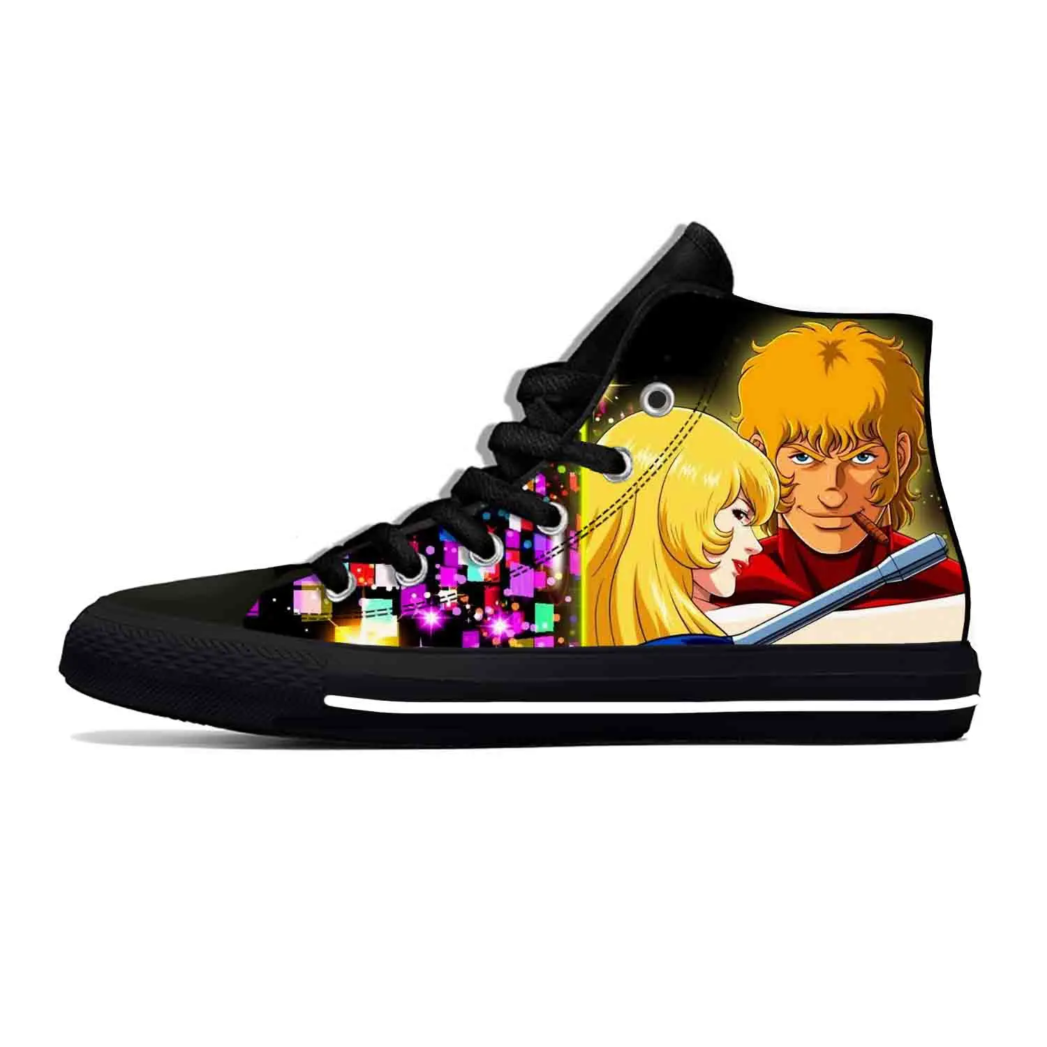 Anime Cartoon Manga Space Adventure Cobra Fashion Casual Cloth Shoes High Top Lightweight Breathable 3D Print Men Women Sneakers