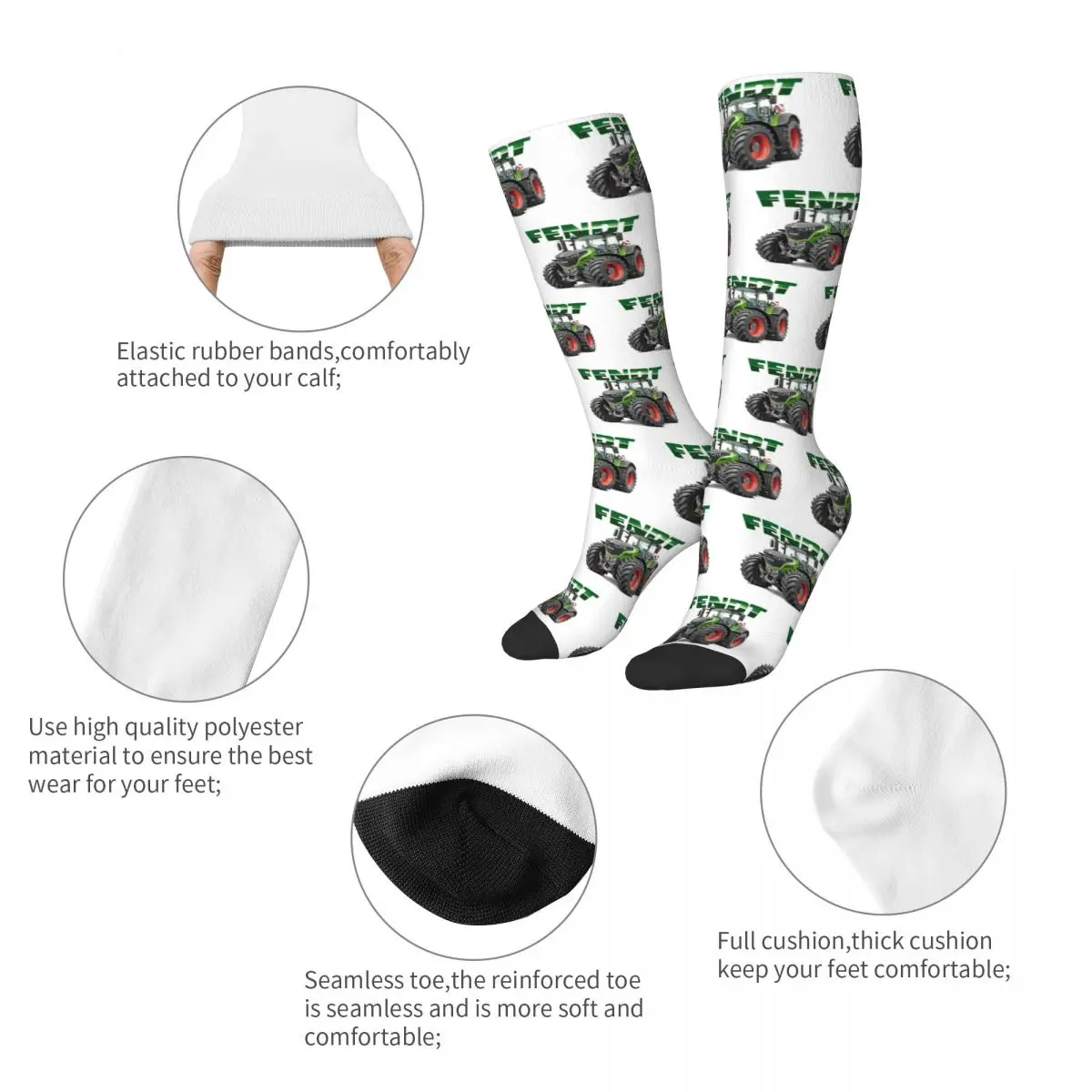 Fendt German Tractors Socks Harajuku High Quality Stockings All Season Long Socks Accessories for Man's Woman's Birthday Present