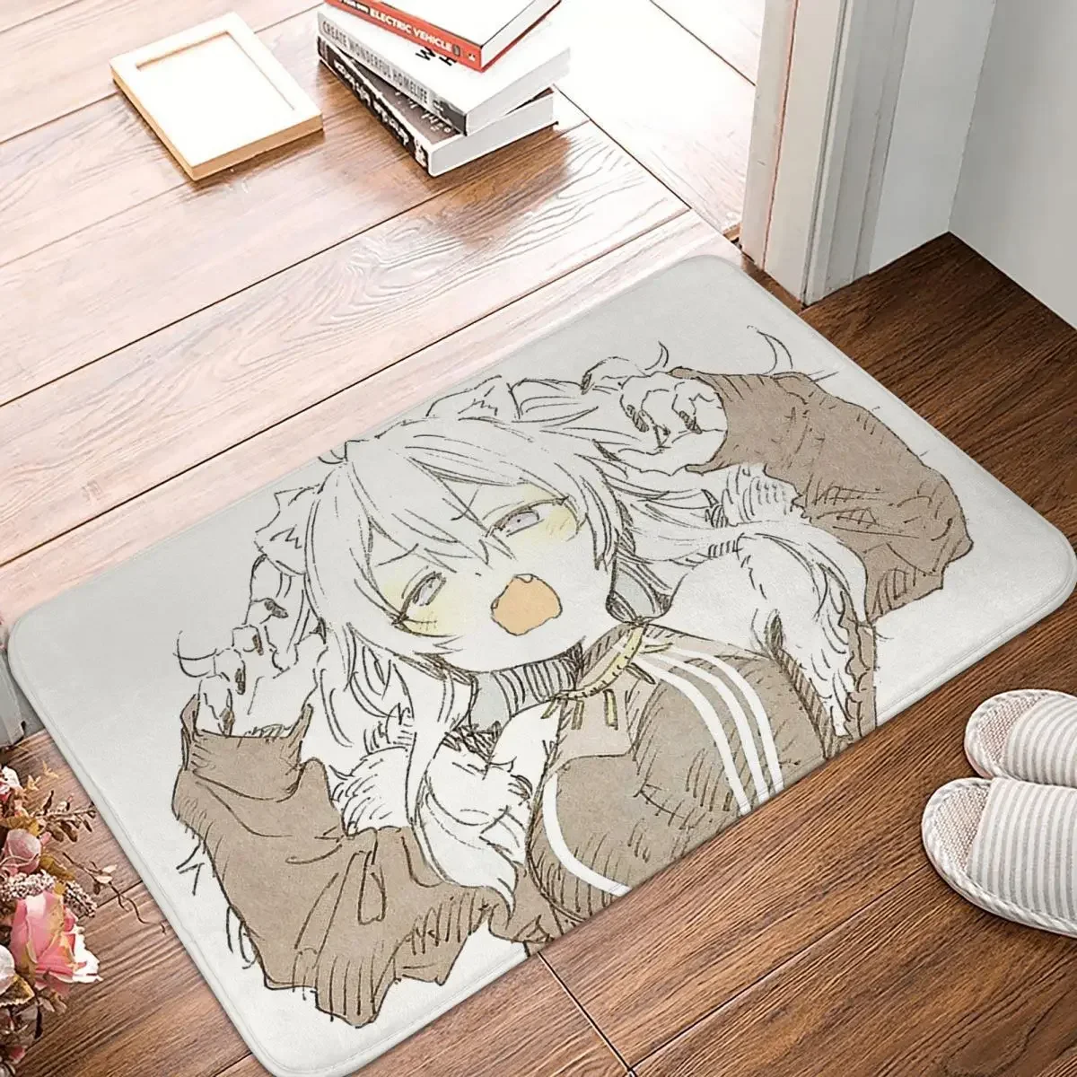 Hololive Kawaii Virtual Idol Non-Slip Carpet Shishiro Botan Angry Doormat Bedroom Kitchen Mat Welcome Decoration Rug