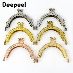 5/10 adet Deepeel 5cm kabartmalı Metal bozuk para cüzdanı çerçeve çanta sapı çift kulak cüzdan öpücük toka DIY MouthGold çanta kolye aksesuarı