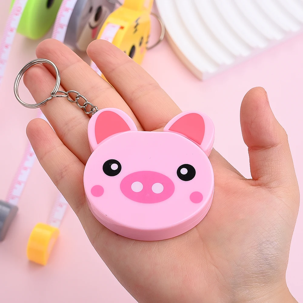 iYOE 1pc 1.5m Animal Keychain Soft Tape Measure Retractable Double Scale Automatic Sewing Tape Measure Ruler Tools Tailor Craft