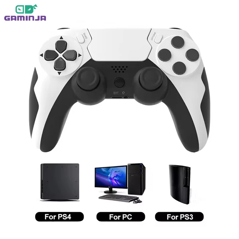 GAMINJA P48 Wireless Gamepad with Six Axis Gyroscope Game Controller For PS4 PS3 Console Wins 7 8 10 Dual Vibration PC Joystick